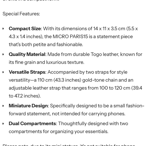 NWOT Dress Up Your Purse Micro Paris 15 in Cream Leather with Gold Hardware - Picture 8 of 8